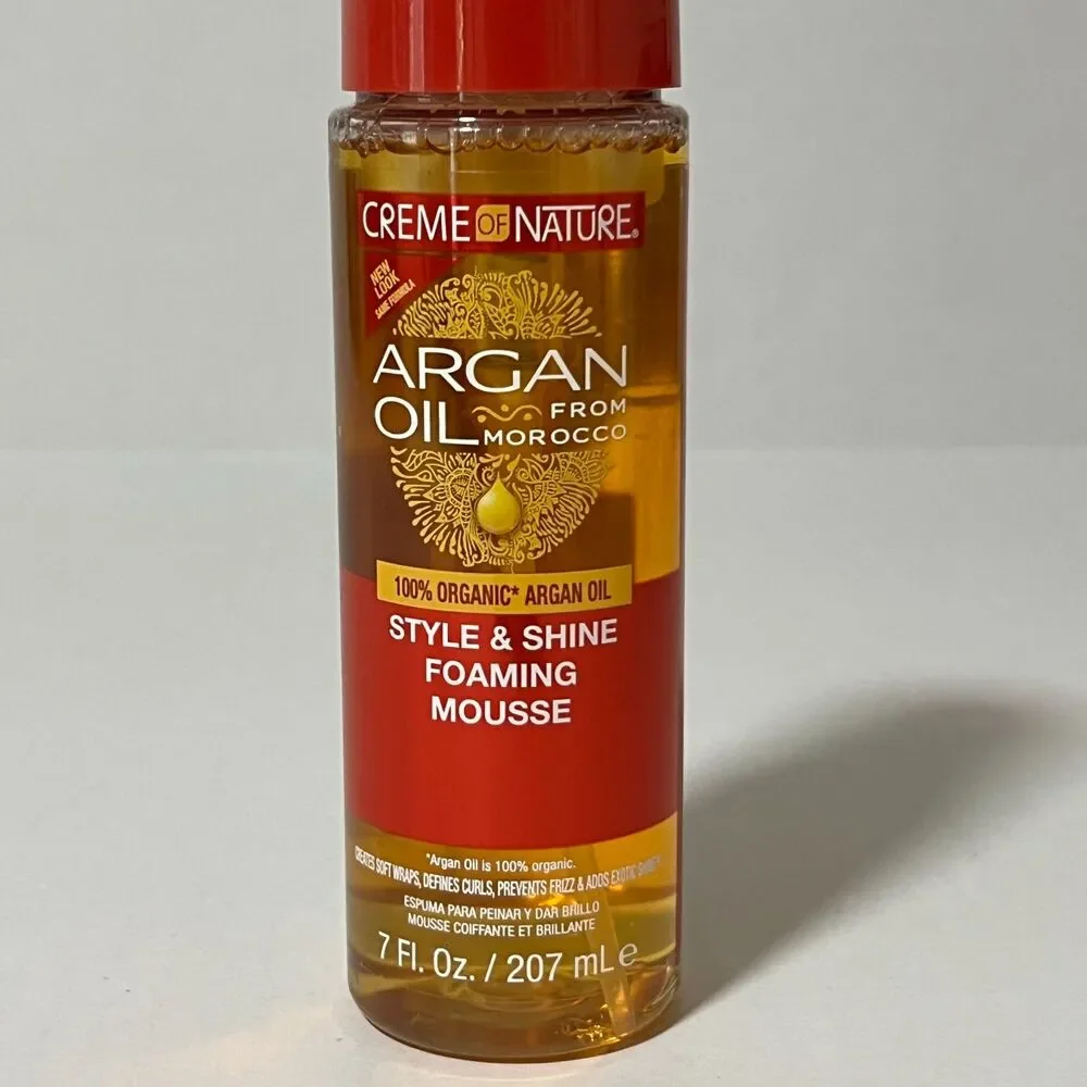 Creme of Nature Argan Oil Style & Shine Foaming Mousse, 7 fl oz